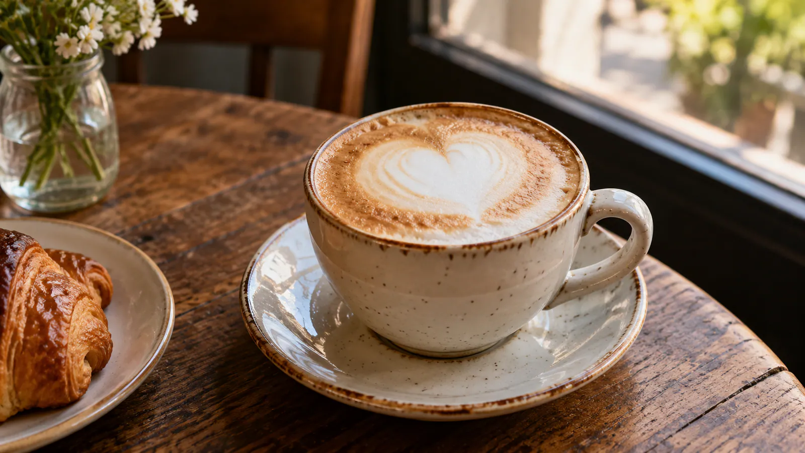 Cappuccino: Sabah Işığında Kalp Köpüklü Kapuçino