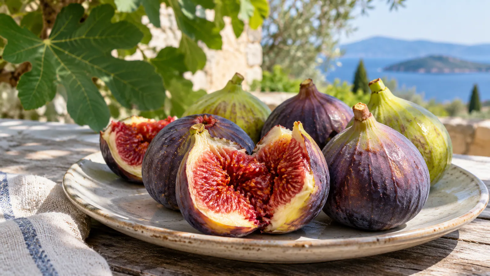 Ege sofrasında olgun incirler