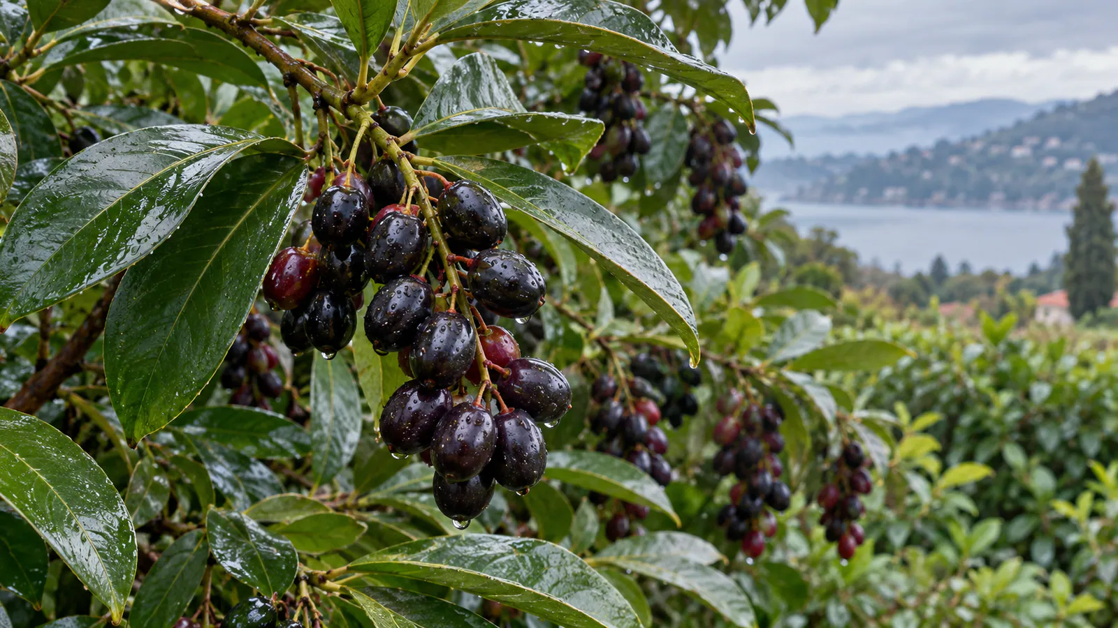 Karadeniz'de parlak karayemiş salkımları