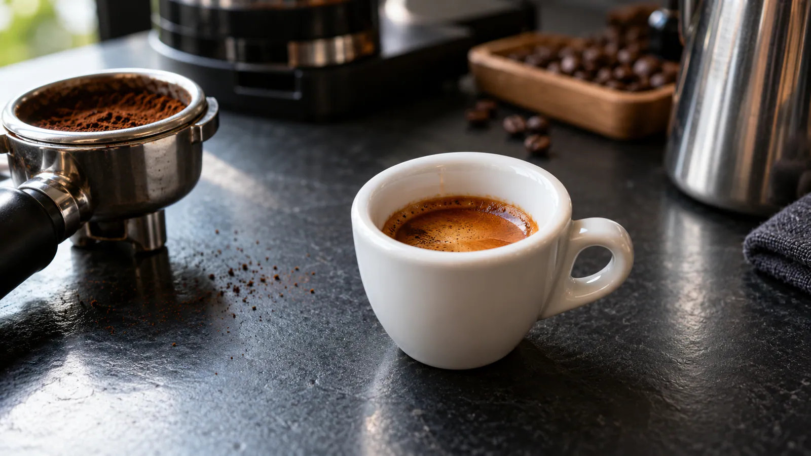 Minik fincanda yoğun ristretto