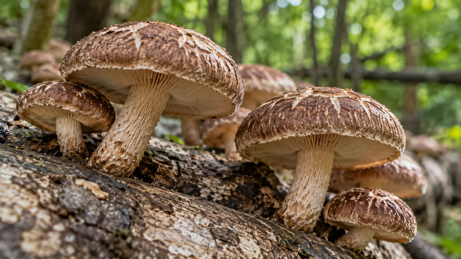 Meşe kütüğünde shiitake mantarları