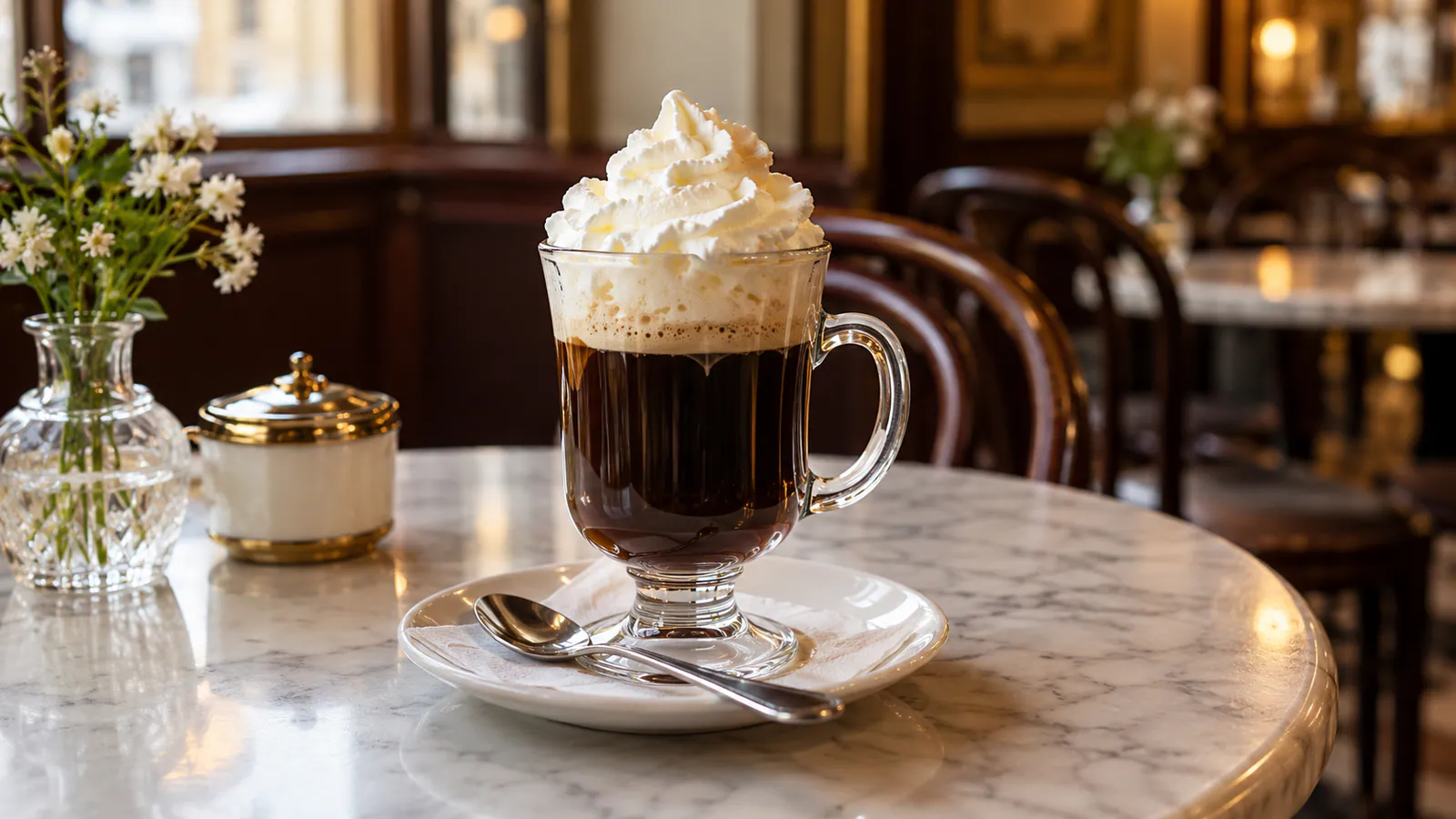 Vienna Coffee: Mermer masada Viyana kahvesi