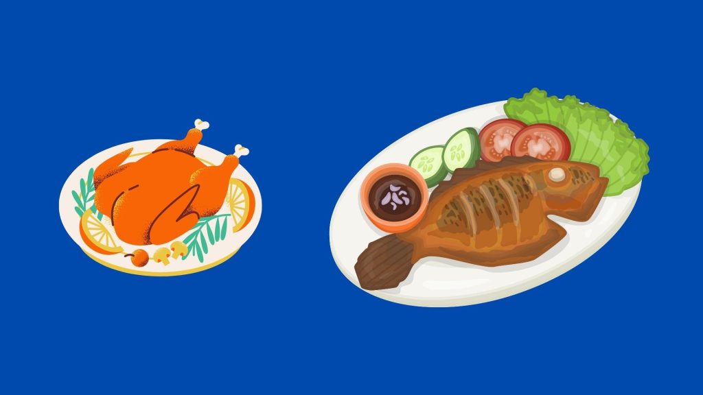 Antrikotun Alternatifleri: Tavuk, Izgara Balık ve Sebzeler tarifi